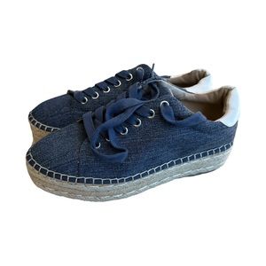 Steve Madden Attitude Denim Platform Espadrille Sneakers
